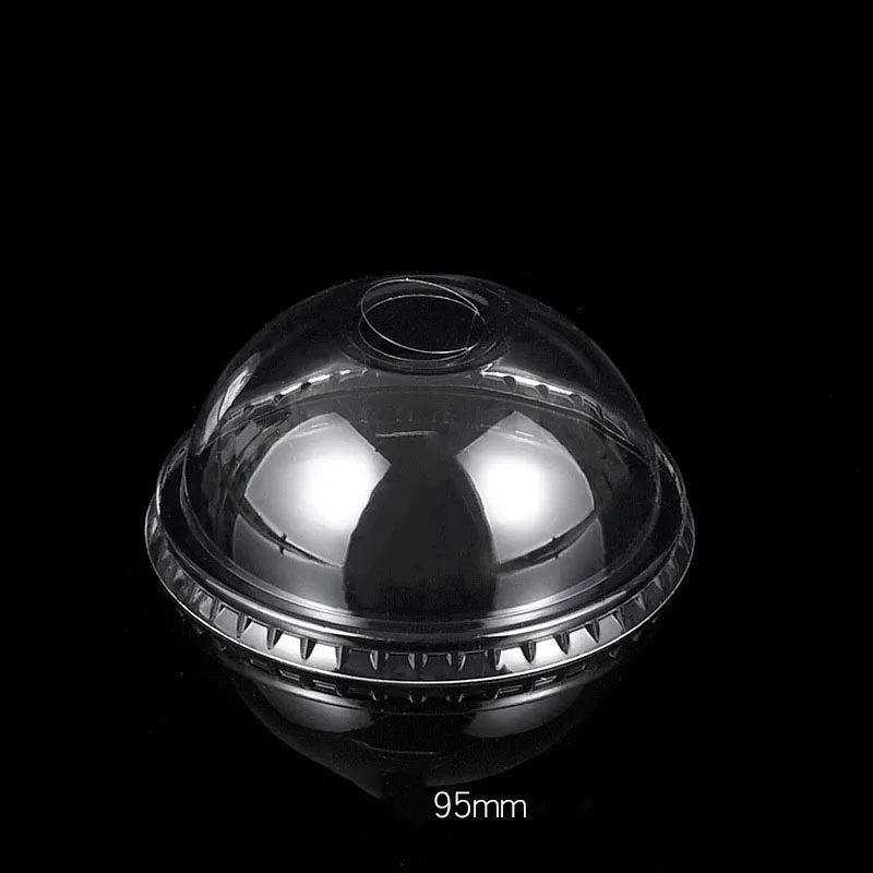 Wholesale 90mm dome pet cheap disposable dispenser clear paper cup lid cover