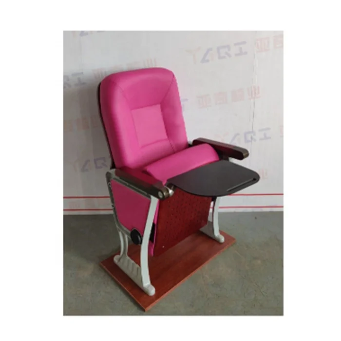 China Supplier Hot Popular Cinema leather Lecture Hall Fabric Auditorium Church Chairs with writing pad theater seat YA-L306