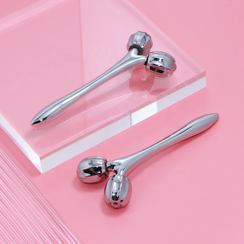 Wholesale V face lifting cosmetic massage handheld y shape facial 3d rolling massager with pumpkin balls