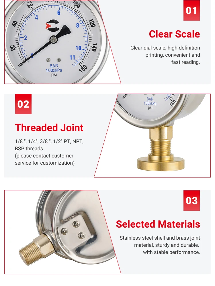 High Quality Lpg Gas Low Pressure Gauge Measuring Instruments 4inch Large Panel 1.5% Precise Gas Hydraulic Manometer