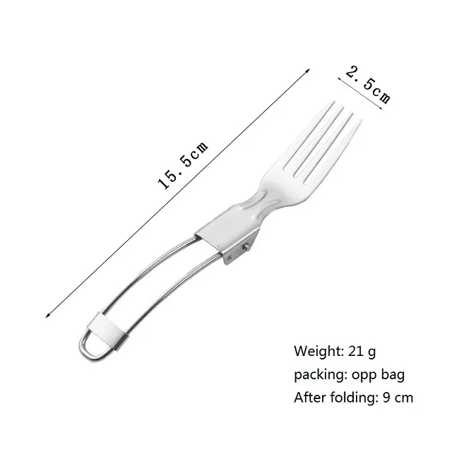 factory supply Stainless steel folding fork spoon tableware knife salad spoon with fork folding spoon outdoor portable set