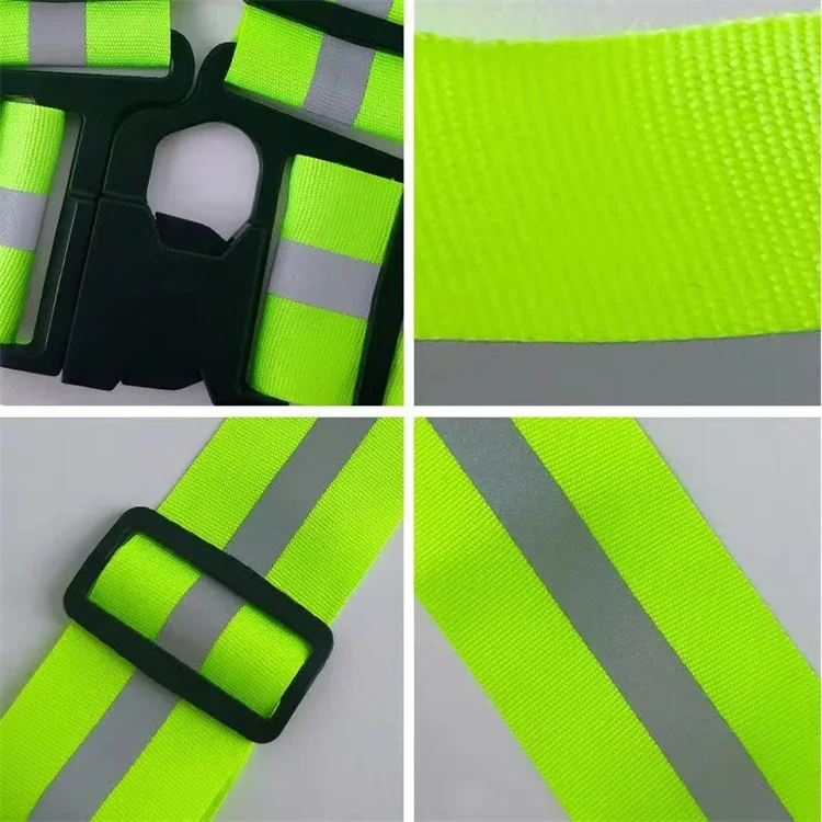 Wholesale Outdoor Night Running Cycling Dog Walking Elastic Adjustable High Visibility Reflective Belt Safety Vest Straps Gear