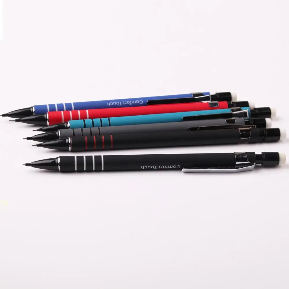 Hot selling metal clip soft barrel custom logo 0.5mm pencil mechanical pencil
