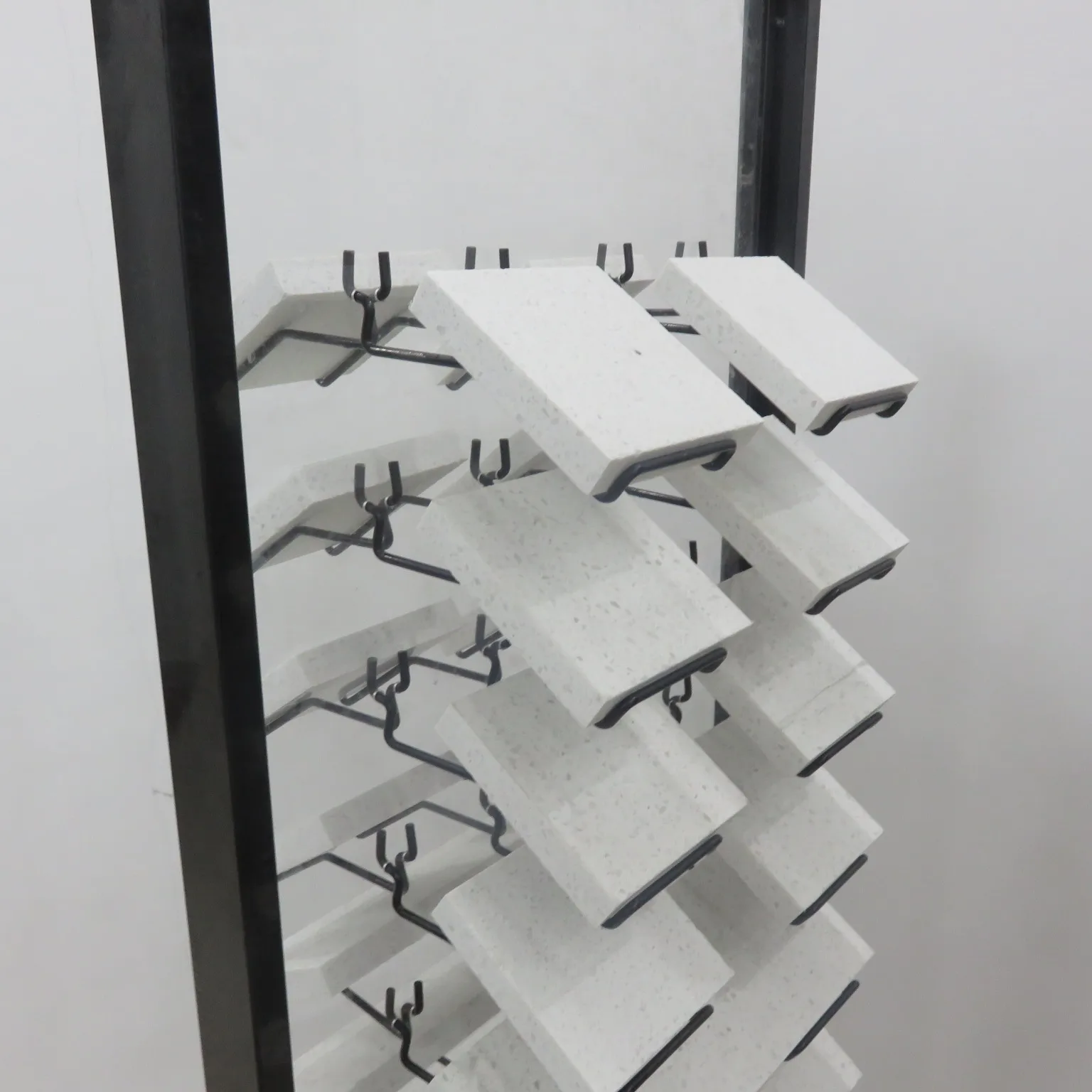 Factory Direct Metal Ceramic Tile Showroom Floor Display Stand Marble Stone Panel Display Shelf Quartz Stone   Display Rack