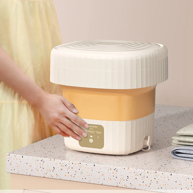 Amazon hot sale personal size portable small mini folding washing machine and dryer for baby underwear laundry