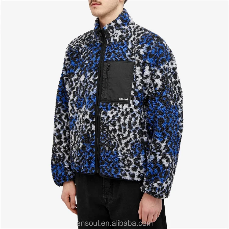 Зимняя 100% шерстяная пушистая флисовая куртка с принтом