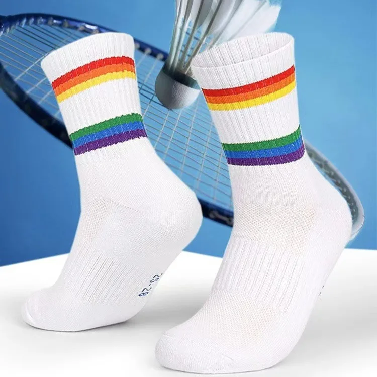 Bioserica Era unisex anti odor cotton Badminton socks mesh breathable badminton tennis socks mid-cut sports socks