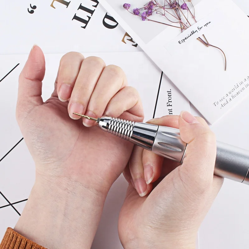 Gold Small Barrel Nail Drill Bits Tungsten Steel Alloy Nail Drill Bit Set Carbide Tapered Manicure Exfoliate Nail Drill Bit