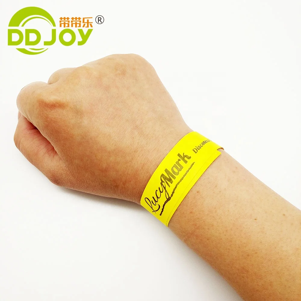 Waterproof Cheap Custom pulseras Dupont ID VIP brazaletes Tyvek Paper Wristbands for Events