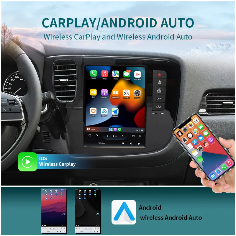 9 7 дюймов Tesla Style экран Carplay Android автомобильный радиоприемник мультимедийный плеер для Mitsubishi Outlander 2014-2019