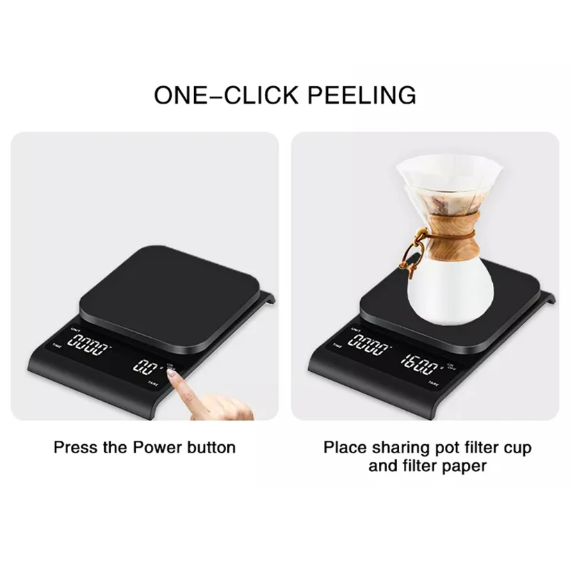 Manufacturer Best Selling Durable Plastic Electronic Digital Coffee Scale Kitchen Scales With Timer