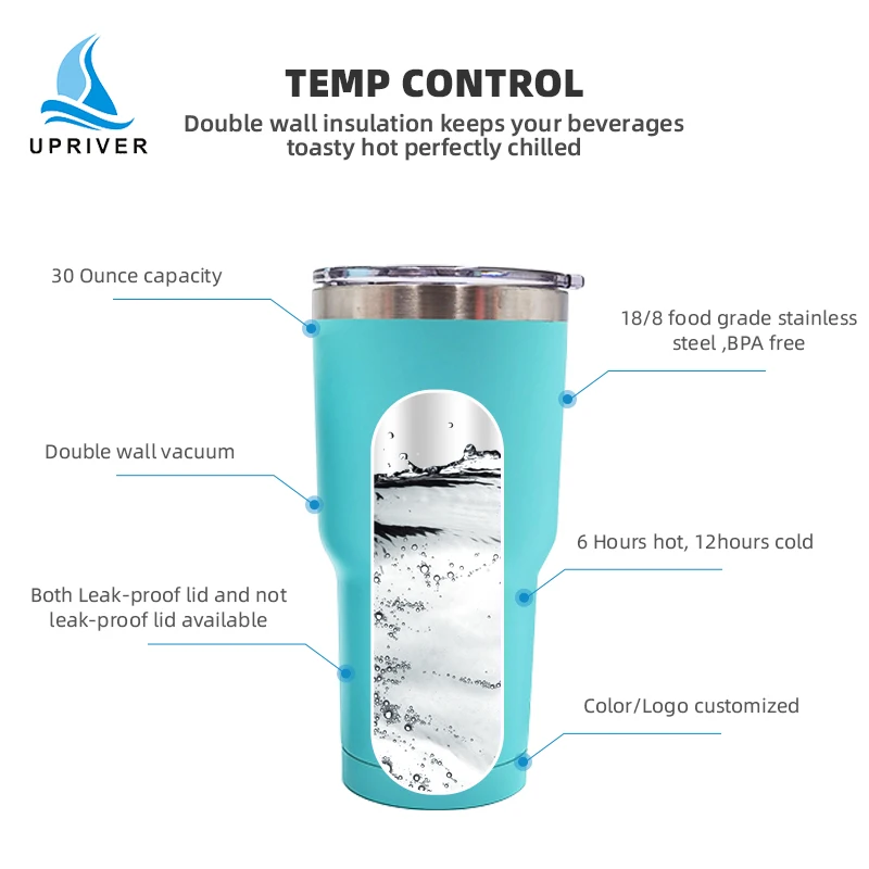 Colorful Double Wall 30 oz Stainless Steel Vacuum Travel Cup Insulated Tumbler with Lid Wholesale