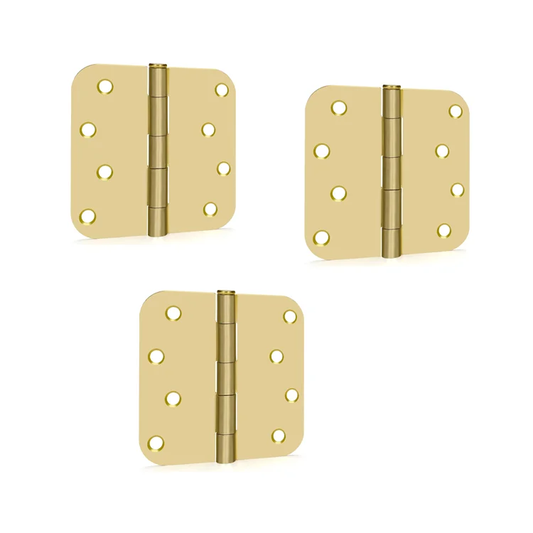 Wholesale Square Door Hinges Satin Brass Interior Hinges for Doors Bedroom Security Hardware