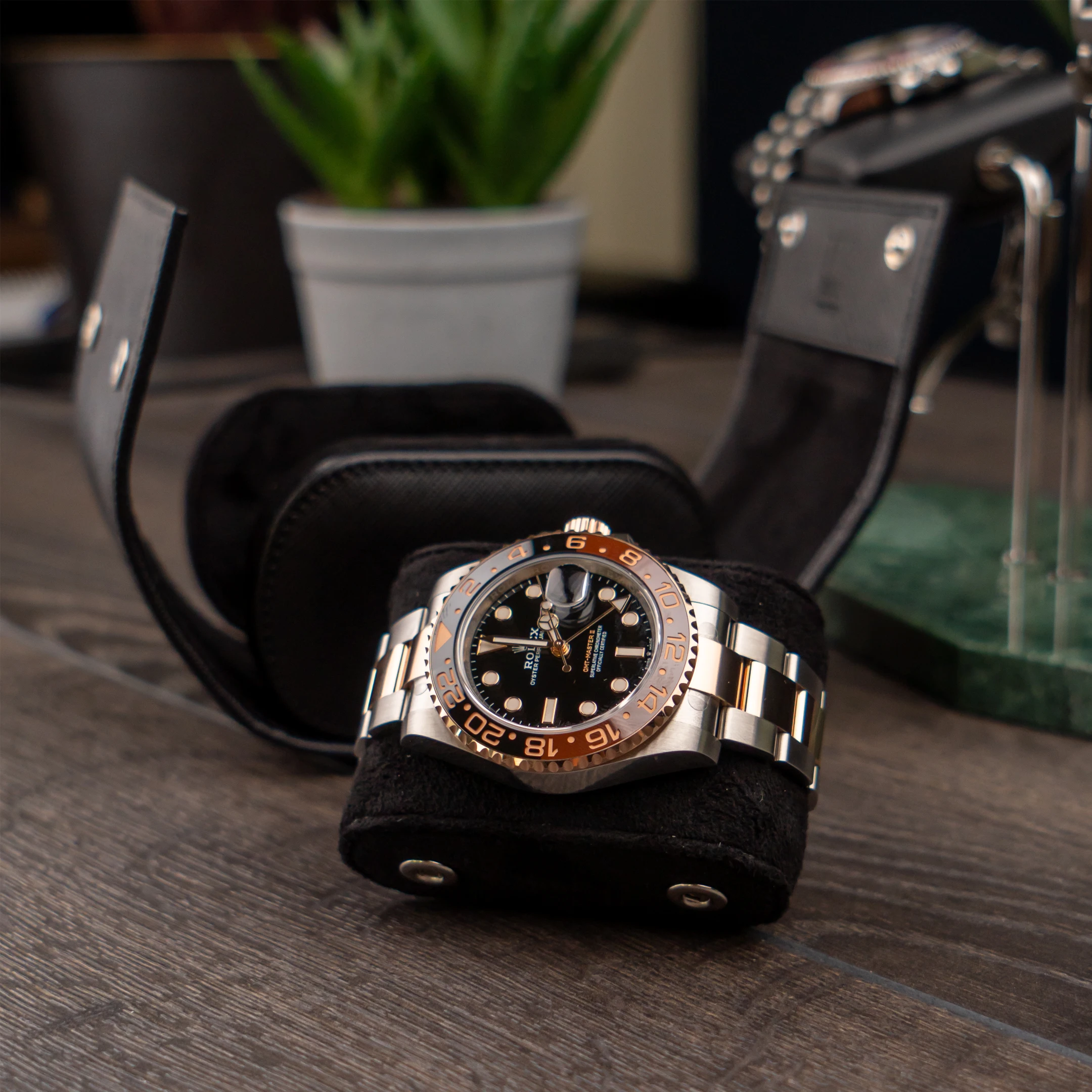 Watches Storage Roll Up Blue Leather Watch Gift Box Wristwatch Boxes Travel Watch Case