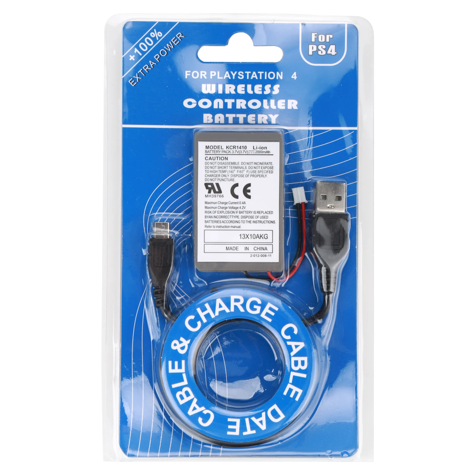 For Sony PS4 Controller Rechargeable Battery Replacement Li-ion Battery Pack with USB Charging Cable for DualShock 4 Joystick