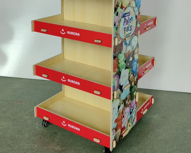 Hot Selling 4 Tiers Retail Cardboard Display Racks Floor Shelf Stand for Snacks
