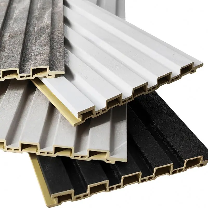 Modern Interior Art Louver Decorative 3d Fluted Wpc Wall Panels for Wall or Ceiling and Indoor TV Pvc Covering Panel Customized