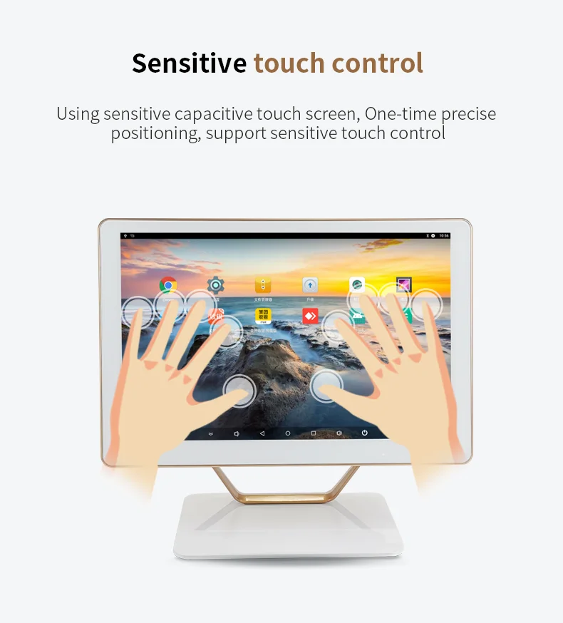 New design Full metal case alloy win10 all in one POS system/POS terminal Capacitive Touch Frameless all in one for