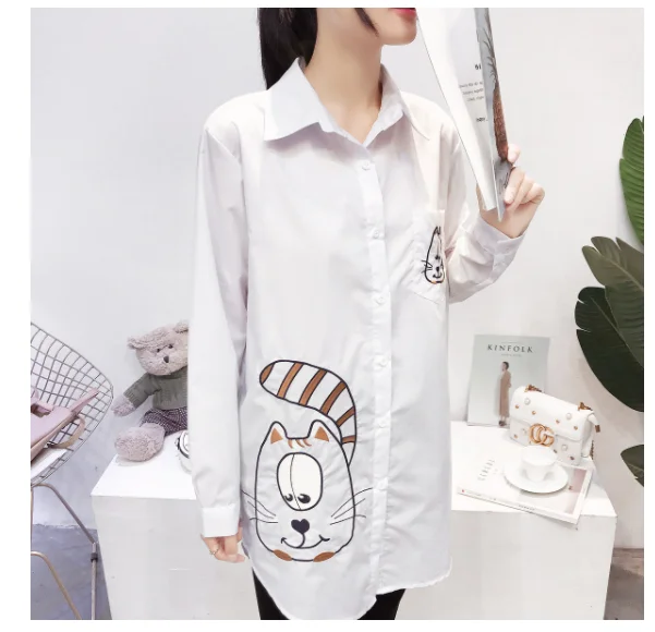 Spring Fall  Blusas Mujer Fashion Casual Embroidered Cotton   female ladies tops women Blouse