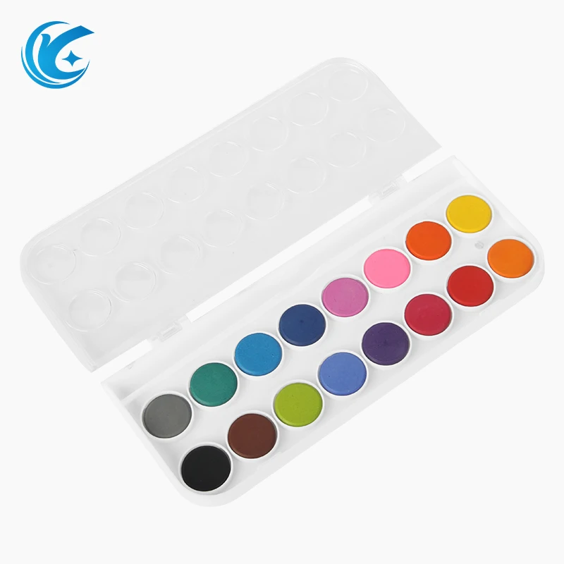 beginners entry painting supplies color water painting 16 colors washable water soluble solid watercolor powder paint set