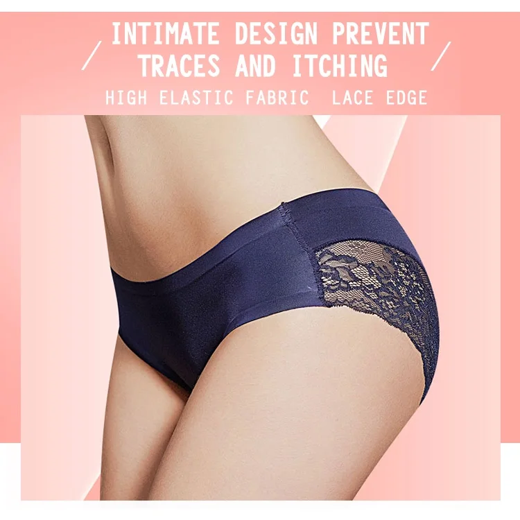 Popular Sexy Silk Underwear Sexy Nylon Hipster Briefs Luxury French Lace Shiny Satin Panties For Women