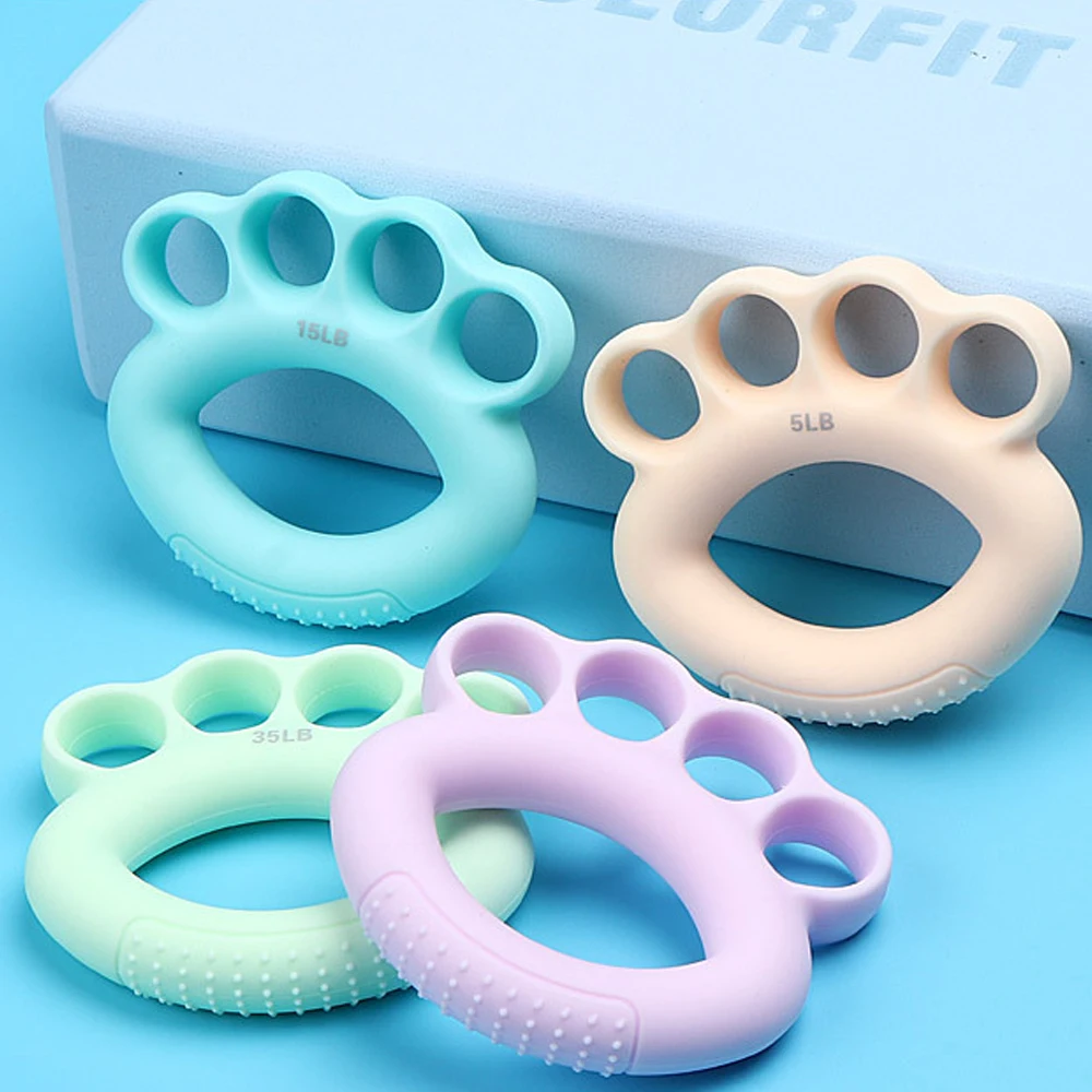 Silicone Four-Finger Grip Strengthener Bump Massage Ring Hand Rehabilitation Training Silicone Grip Ring Finger Movement