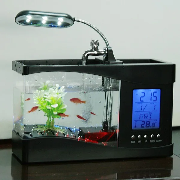 Amaz Hot Sale Desktop usb mini fish tank aquarium with running water 3