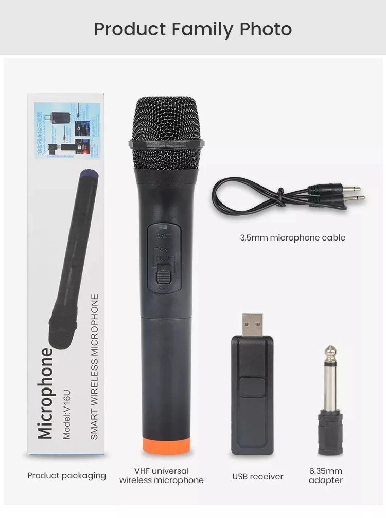 Universal V-Segment New Vhf Wireless Microphone Usb Wireless Handheld Microphone