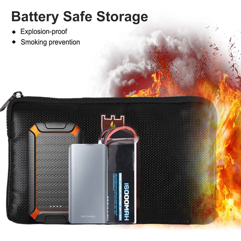 Fireproof and Waterproof Document Bag with Money Box Safe Cash File Folder Protective Pouch for Keys and Wallets