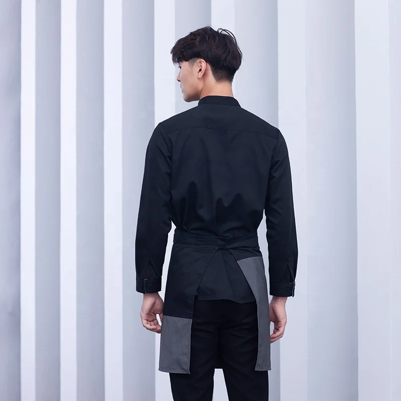 Astean waiter uniform long-sleeve suit shirt apron Mosaic theme of Chinese and western restaurant collar uniform