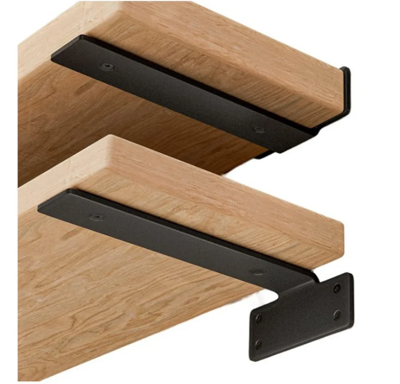 Т-образный кронштейн для полки сверхпрочный открытый стеллаж «сделай сам» металлическая фурнитура деревенский железный металлический лес черная стена плавающие кронштейны 1 в