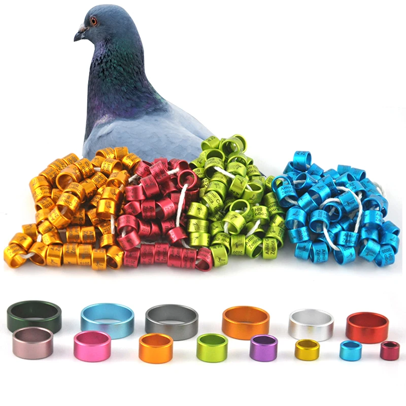 GESHIFENG Inner Diameter 2mm-8mm Aluminium Bird Pigeon Leg Rings For Pigeons Racing Pigeon Foot Ring