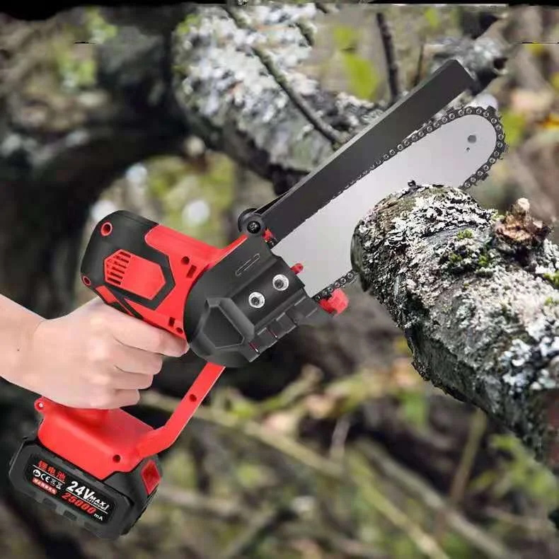 Factory Manufacture Mini Electric Chain Saw Portable 24V Lithium Battery Cordless Chain Saws