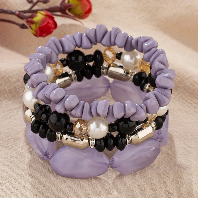 Boho style handmade beaded bracelet retro ethnic style bracelet light luxury hand accessories