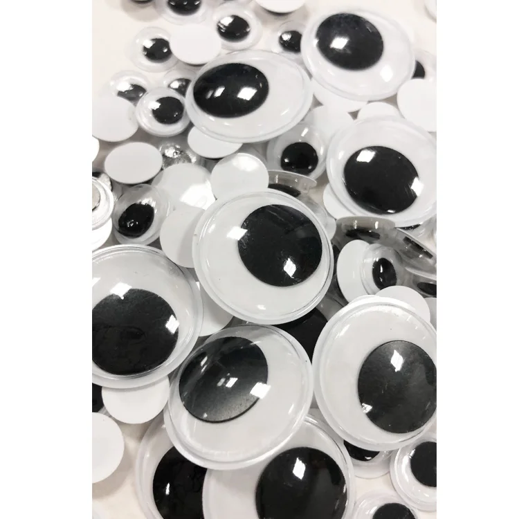China Supplier Supply High Quality Plastic Self Adhesive Wiggle Eyes Animal Eyes Googly Plastic Eyes For Crafts