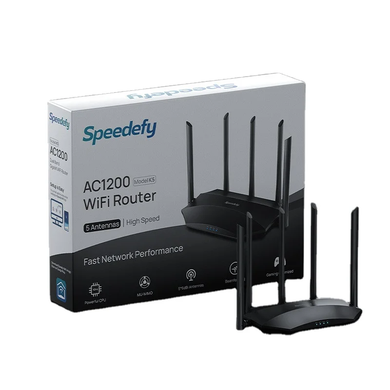 Wholesale English German Spanish dual band ac1200 full Gigabit wireless home WiFi through wall enhanced router