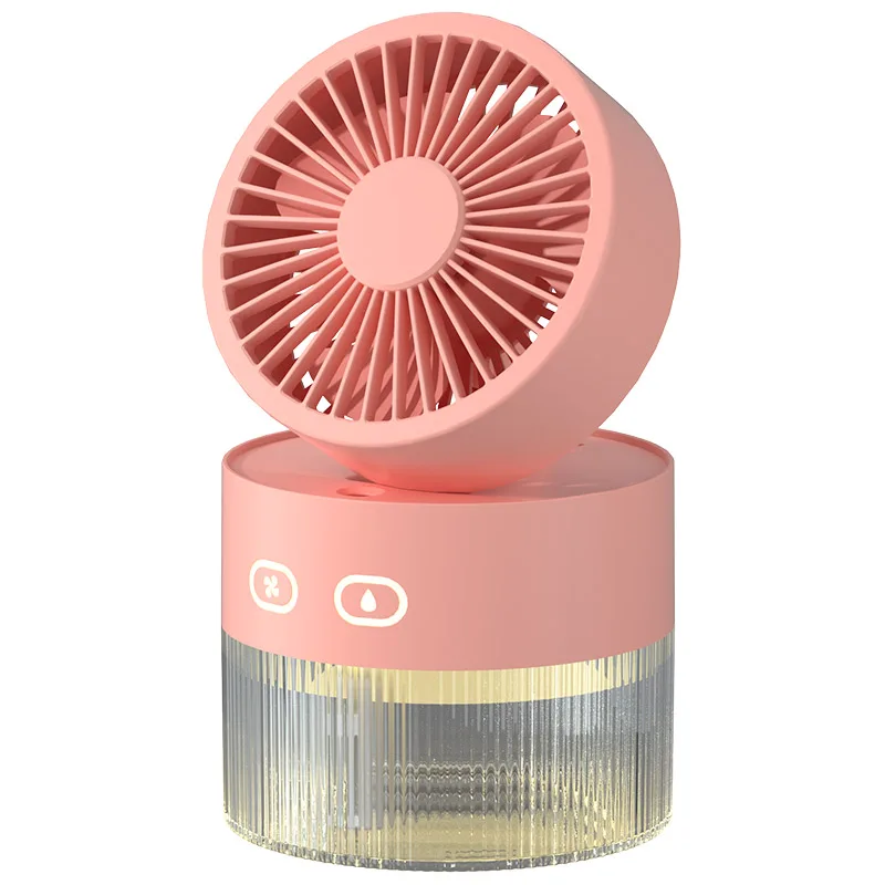 OEM/ODM 350ml water tank spray fan usb rechargeable  table fan with light Mini Portable Air Cooler Fan For Home and office
