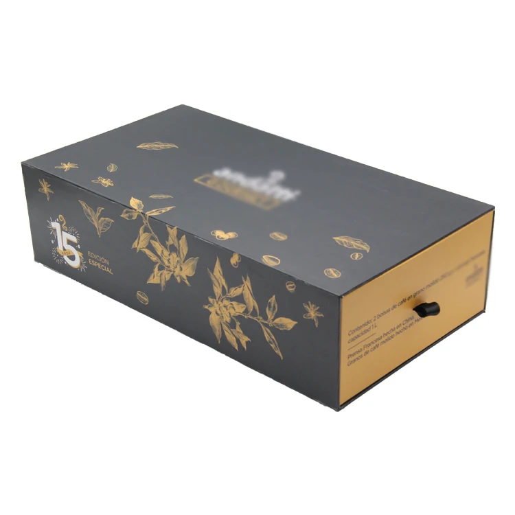 luxury custom logo paper high-end with a drawer tea tube lid textured paper jewelry display paper gift box