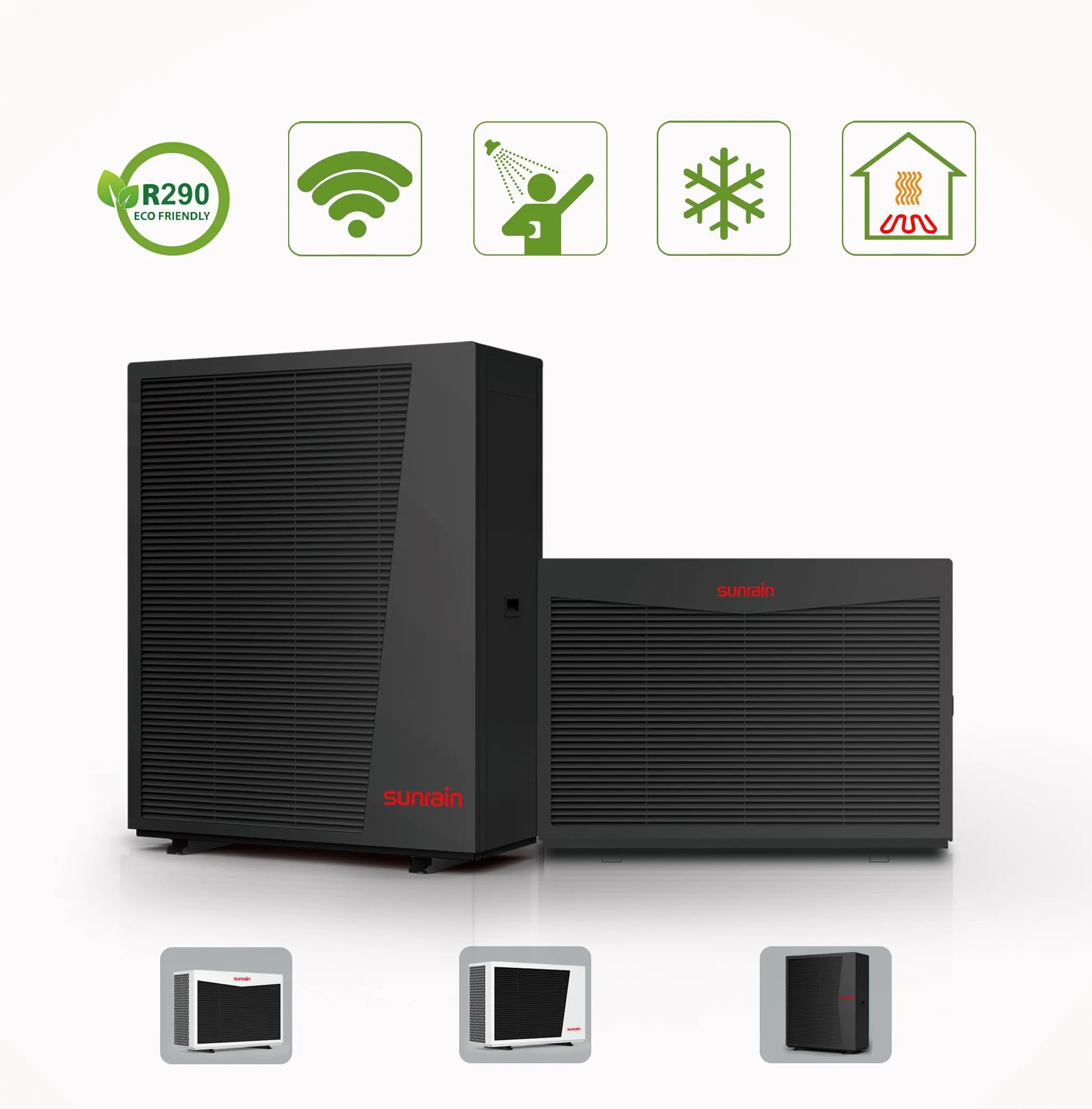 Sunrain OEM завод CE Keymark 6 кВт 8 12 18 тепловой насос R290 газ Erp A ++++ WIFI Full DC инвертор китайский