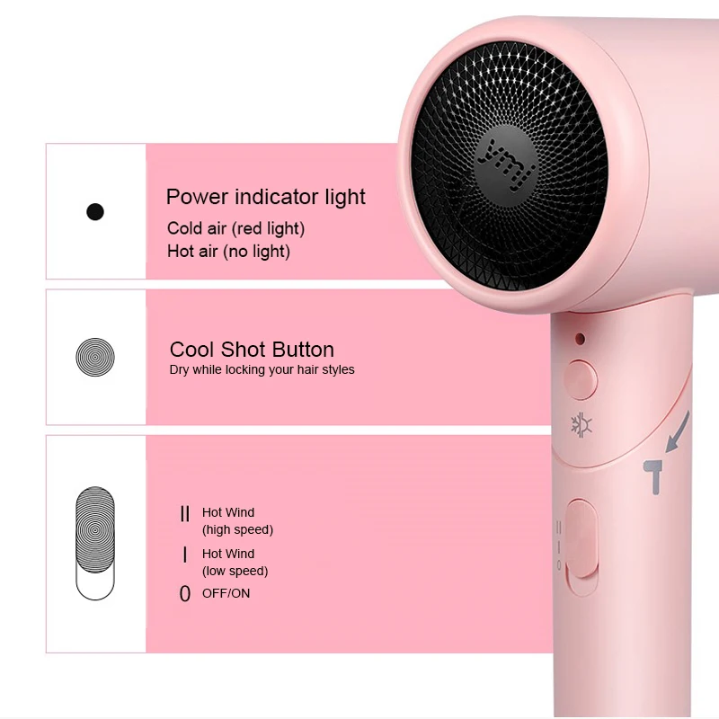 1600W Professional High Power Blow Dryer Hot And Cold Hair Dryer Hammer Dryer