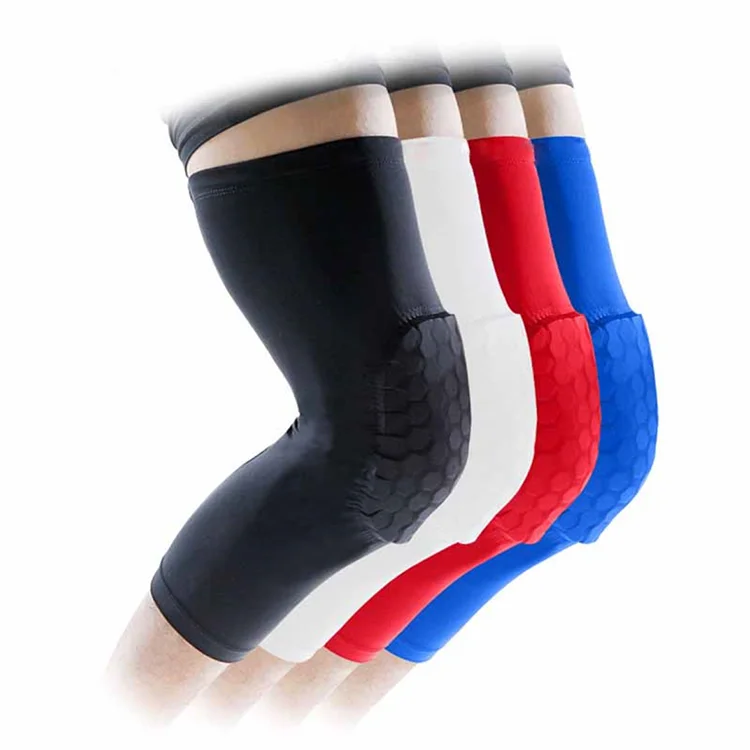 Honeycomb Anti Collision Knee Pads Long Compression Knee Sleeves Knee Support Braces for Basketball Volleyball Football
