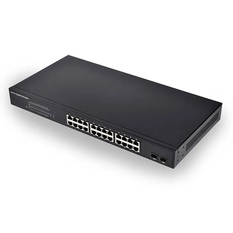 SDAPO PSE322 2 гигабитных SFP слотов 24 порта PoE коммутатор 10/100/1000 Мбит/с ethernet poe гигабитный переключатель