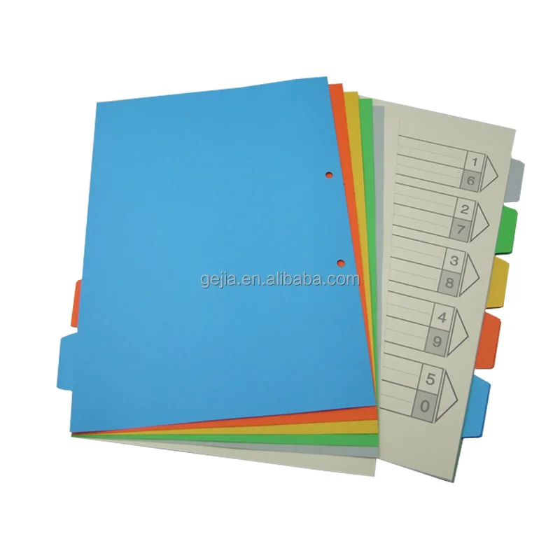 profession factory production A4 universal binding holes index pages   color paper planner Index dividers
