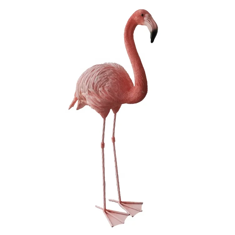 Custom nordic garden ornaments polyresin pink flamingo statue,outdoor garden decor resin flamingo&