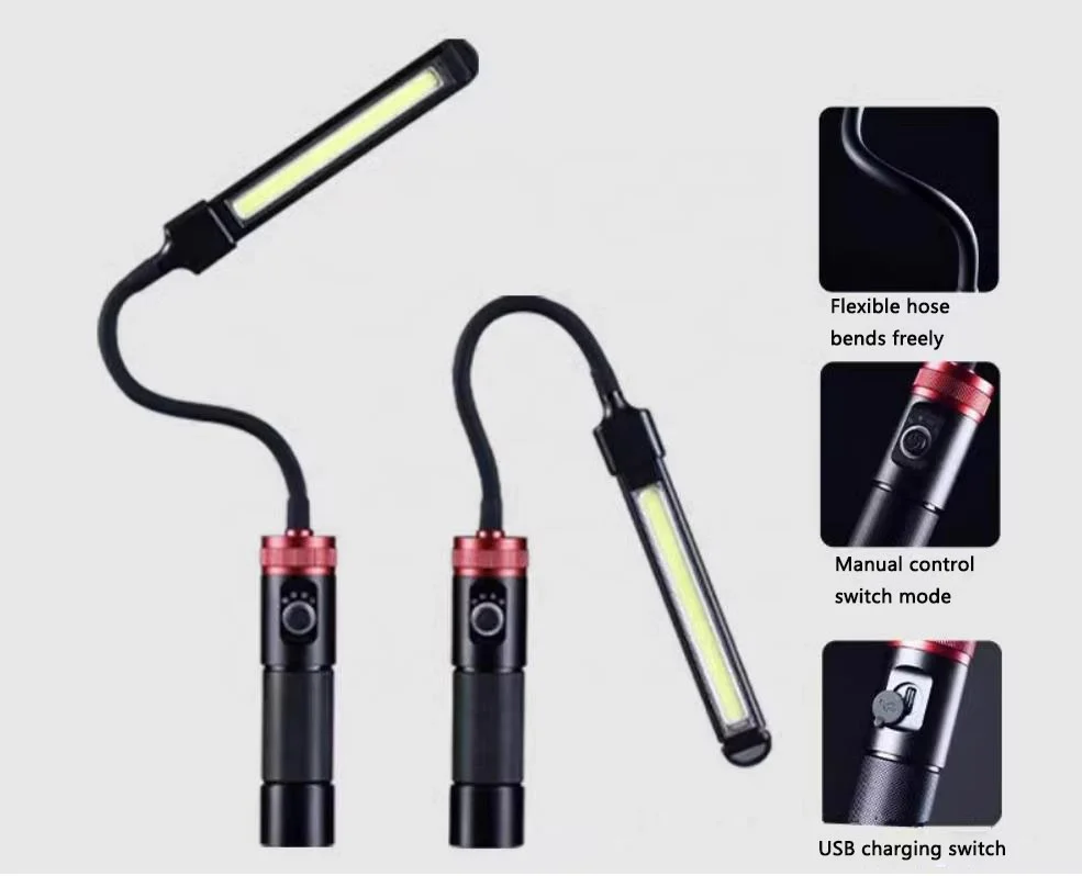 Auto repair work light rechargeable with magnet super bright emergency lighting gooseneck light