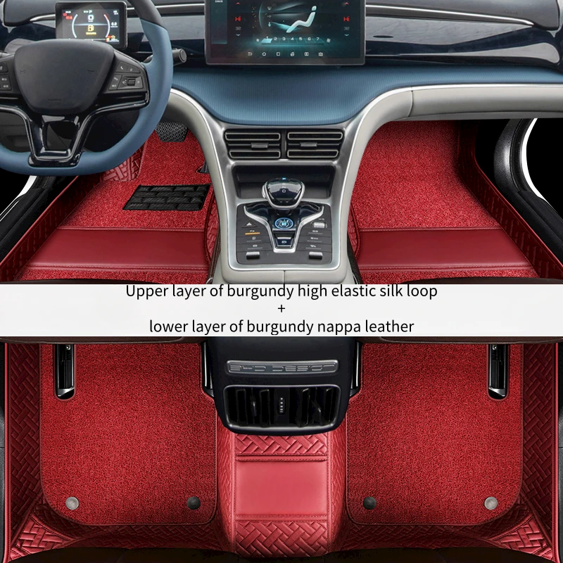 High elasticity silk coil customized car foot mat with storage for BYD song Pro