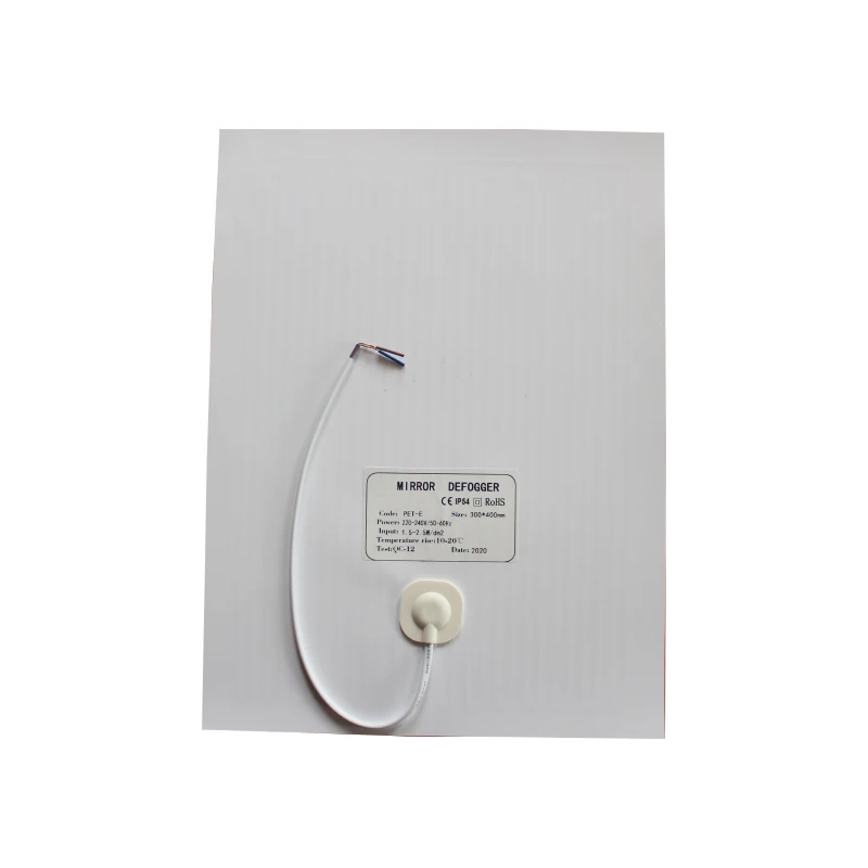 Wholesale Direct Sales self-adhesive 220V PET waterproof IP54 350*500MM defogger pad for mirror