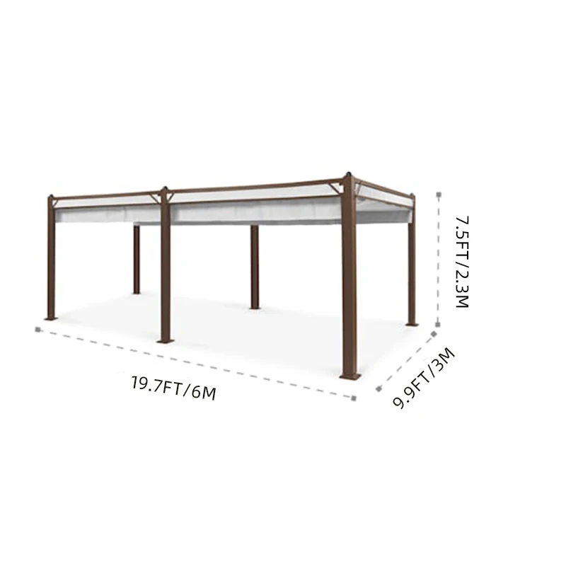 YASN 3x6M High Quality Outdoor Pergola Blackout Motorized Zip Track Zipper Roller Blinds Aluminum Roof Pergola Curtain