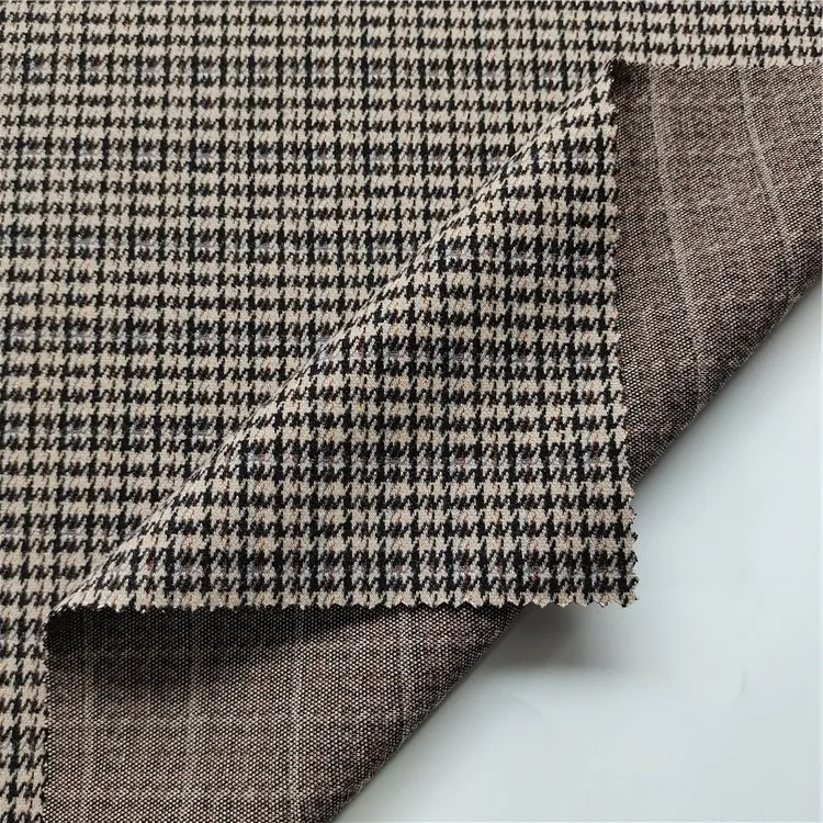 Good quality 100% Polyester knit jacquard herringbone tweed wool fabric for overcoat suit jacket garment