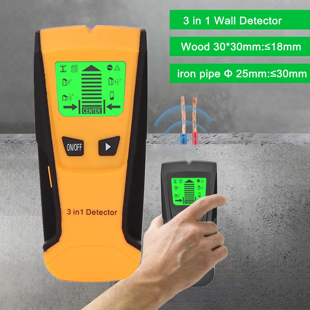 TH210 3 in 1 Wall Detector Multi-functional Stud Metal Detector Finder Scanner With LCD Display Detectable wood metal stem